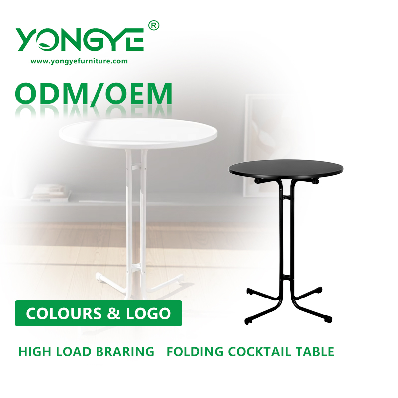 Wholesale High Quality Portable Dining Canteen Cafe Bar Plastic Folding Cocktail Table