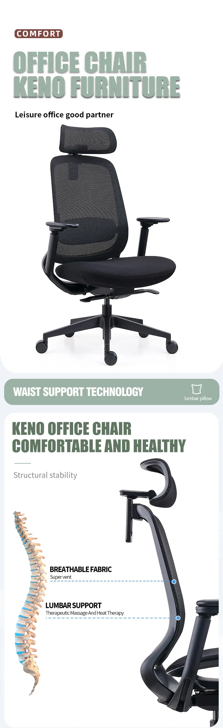 Ergonomic Mesh Chair View 1