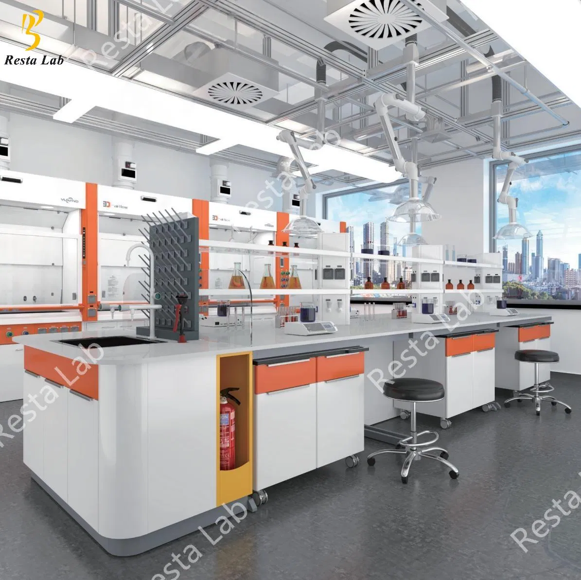 Modern Design Certificated Chemical Laboratory Bench Table Furniture for Professional Lab Application