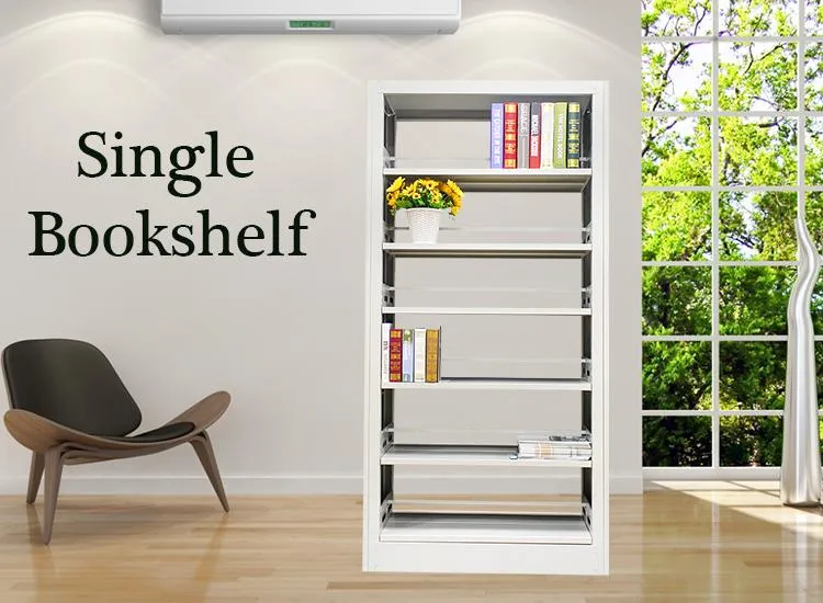 Sleek Matte White Contemporary Metal Library Bookshelf
