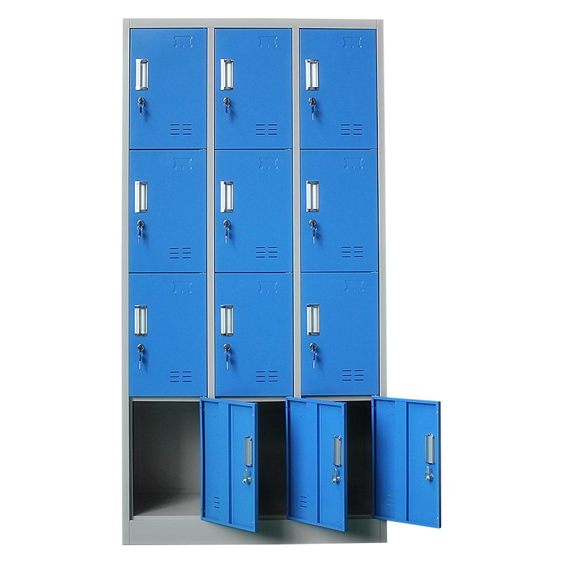 School Steel Staff Locker Multi-Door Storage Dormitory Changingroom Closet 12 Door Locker
