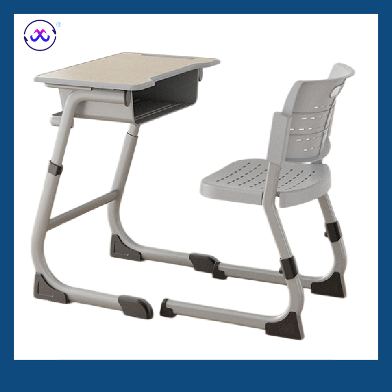 Adjustable Height Student Desk and Chair School Furniture Standard Classroom School Desk and Chair Set for Indian School
