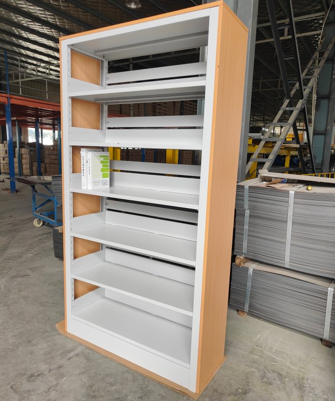 Modern 6-Level Metal Bookshelf Hot Sale Library Furniture with One Side Design for School Hotel Living Room Hospital