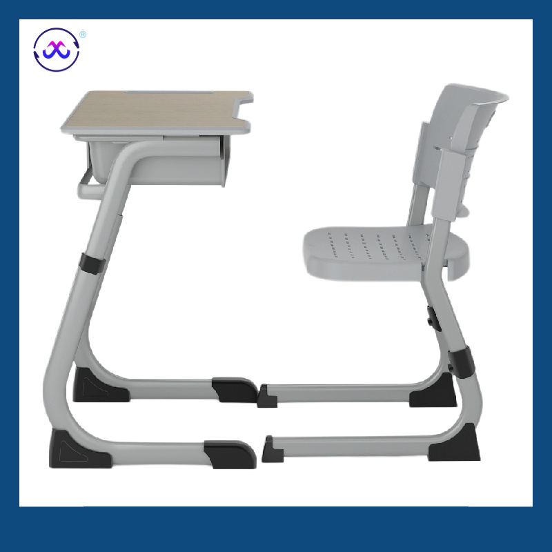 Modern Design Height Adjustable Single School Desk and Chair School Furniture Student Study Table and Chair Set