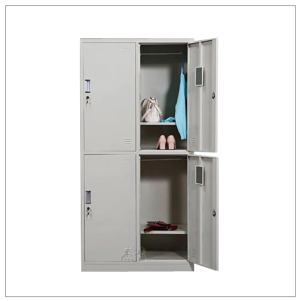 Staff Dormitory Metal Locker Gym Locker with Lock Bathroom Change Closet Four-Door Storage Locker
