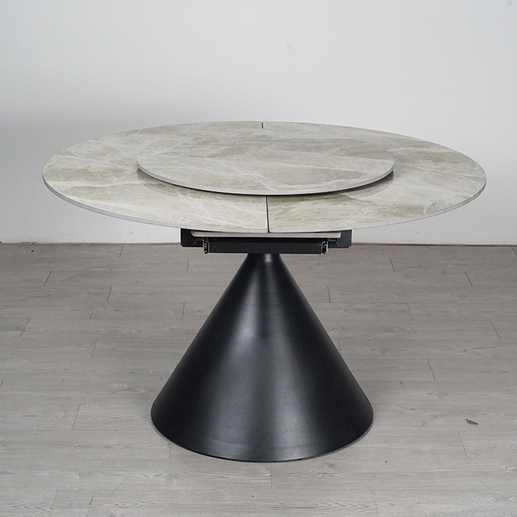 China Wholesale Customize Modern Classical Round Extendable Dining Tables for Dining Room/Canteen/Kitchen