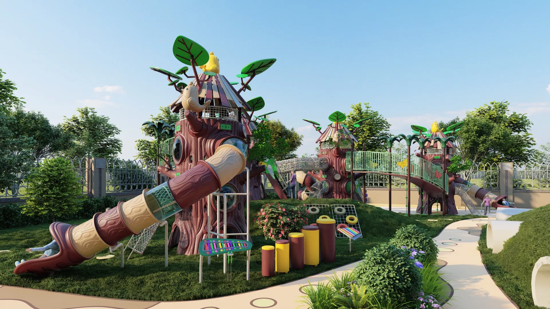 Kids Outdoor Play Area with Antiskid Design for Secure Enjoyment