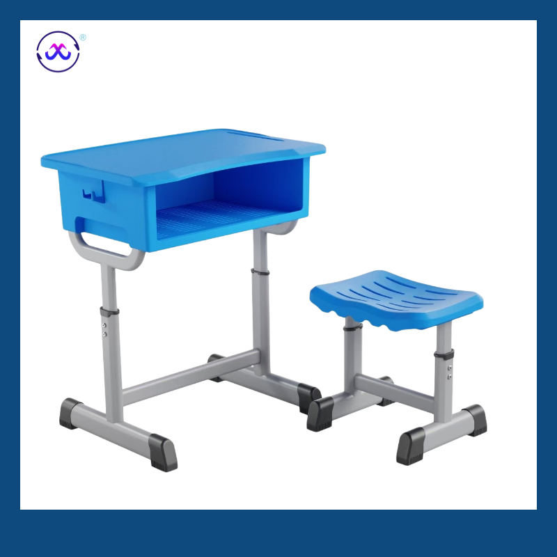 Modern Design Height Adjustable Single School Desk and Chair School Furniture Student Study Table and Chair Set