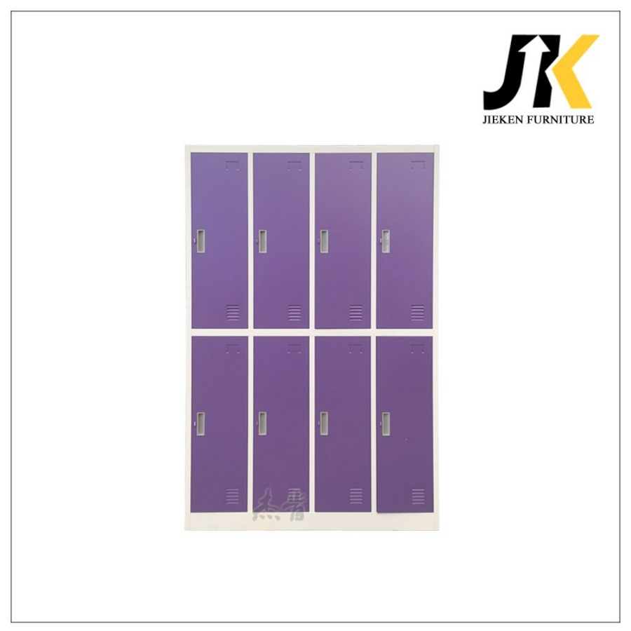 8 - Door Purple Metal Clothes Cabinet Steel Storage Locker for Gym Office Dormitory