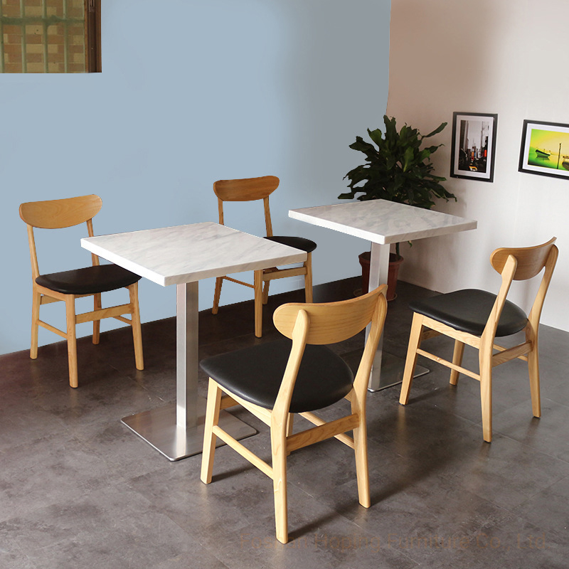 Hoping Dining Set Marble Dining Chair Table Furniture Dining Room Canteen Table for Restaurant