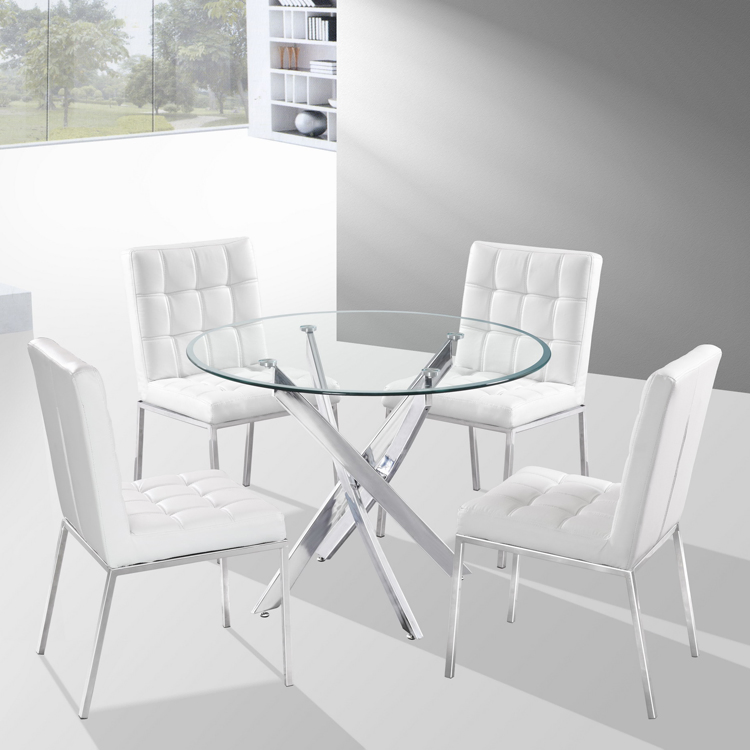 China Wholesale Custom Modern Classical Square/Round Glass 4/6 Seater Home Furniture Fast Restaurant/Dining Tables Price for Dining Room/Canteen/Kitchen