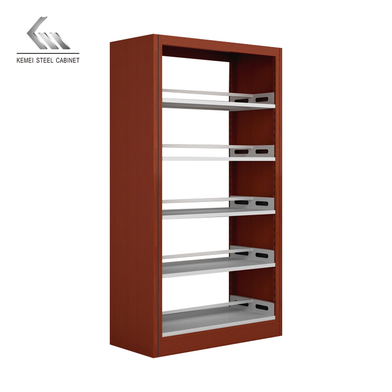 Wholesale School Library Iron Bookcase Storage Shelf Vintage Metal Bookshelf