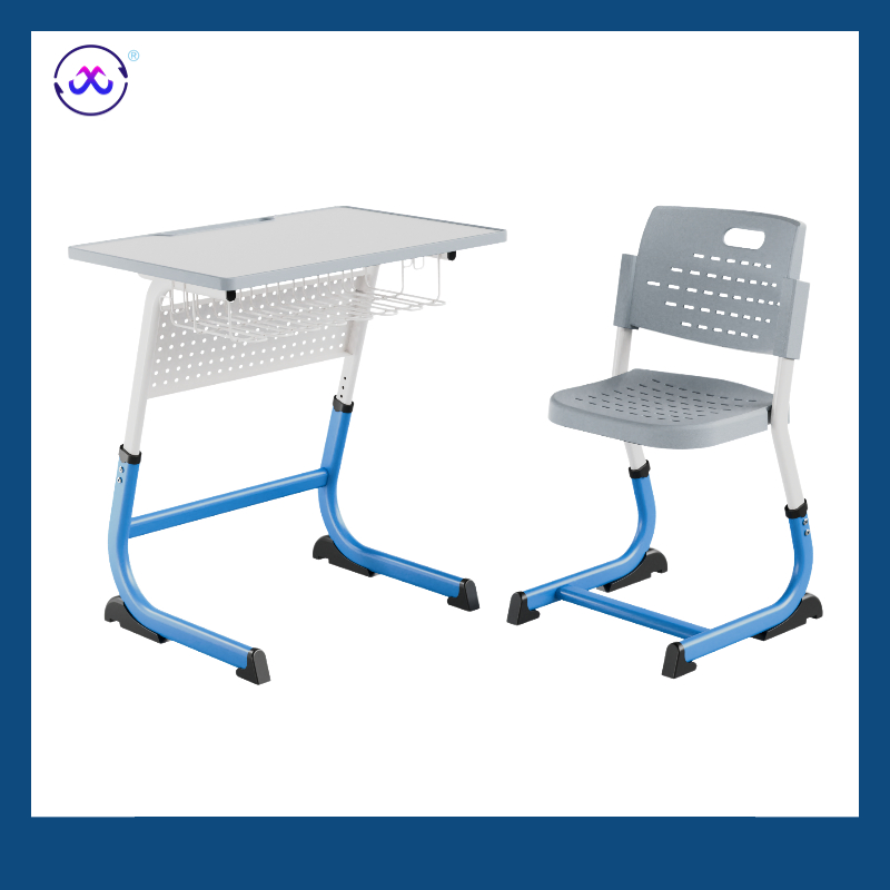 Modern Design Height Adjustable Single School Desk and Chair School Furniture Student Study Table and Chair Set