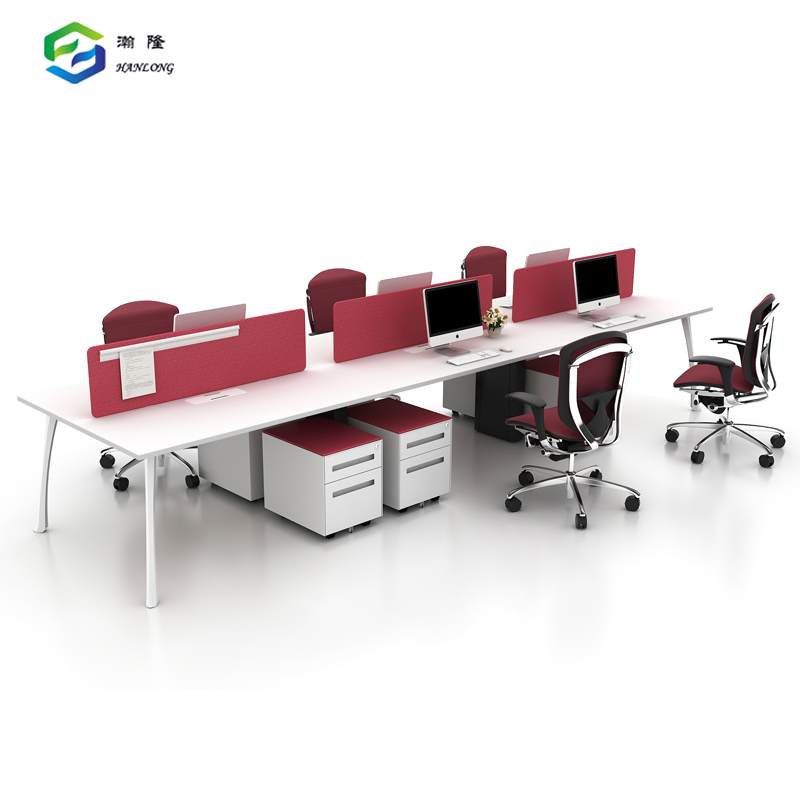 High Quality MFC Table Office Staff Furniture for Six-Person Workspaces