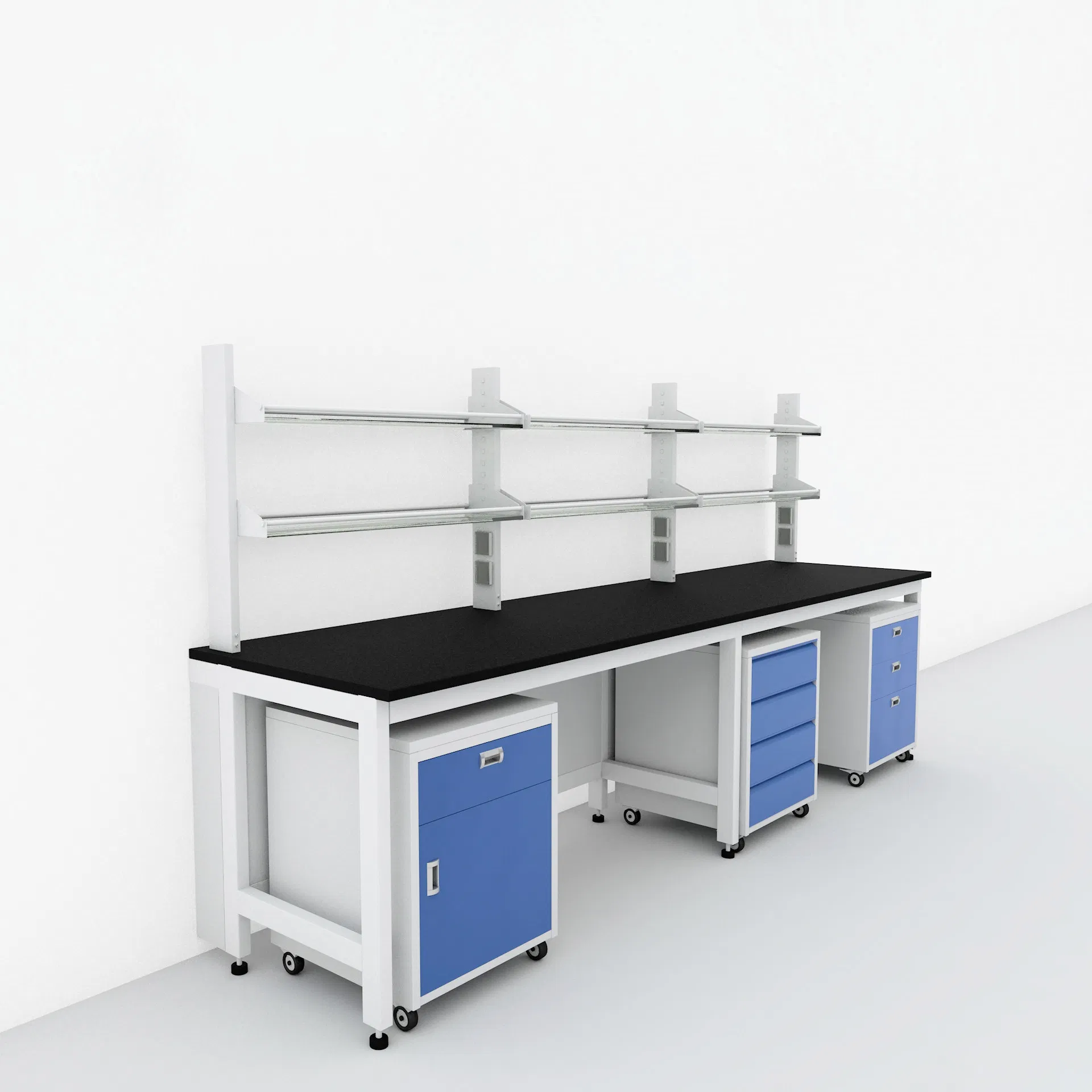 Hospital Laboratory Furniture Steel Mobile Cabinet Chemistry Science Lab Table with Sink