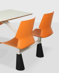 Good Quality Canteen Chair Plastic Dining Table for 4 with Chairs