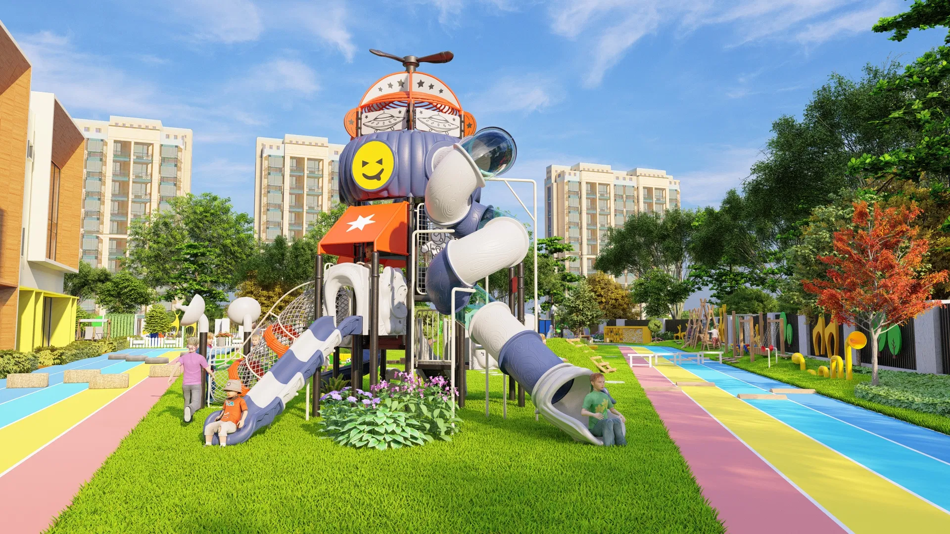 Kids Outdoor Play Area with Antiskid Design for Secure Enjoyment