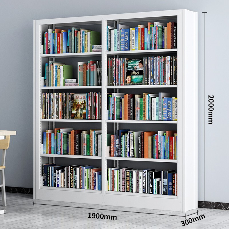 Factory Direct Thickened Cold Rolled Steel Single and Double Sided Library Reading Room Home Bookshelf