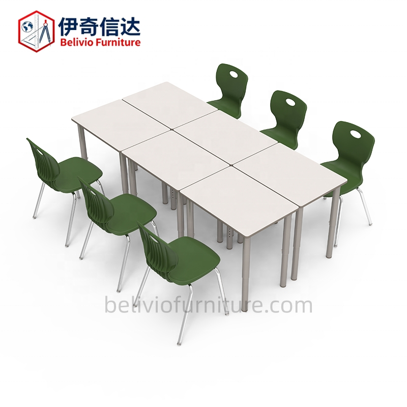 School Furniture Institution Student Desk Height Adjustable Training Individual Classroom Table Activity Wooden Table School Desk and Chairs for School