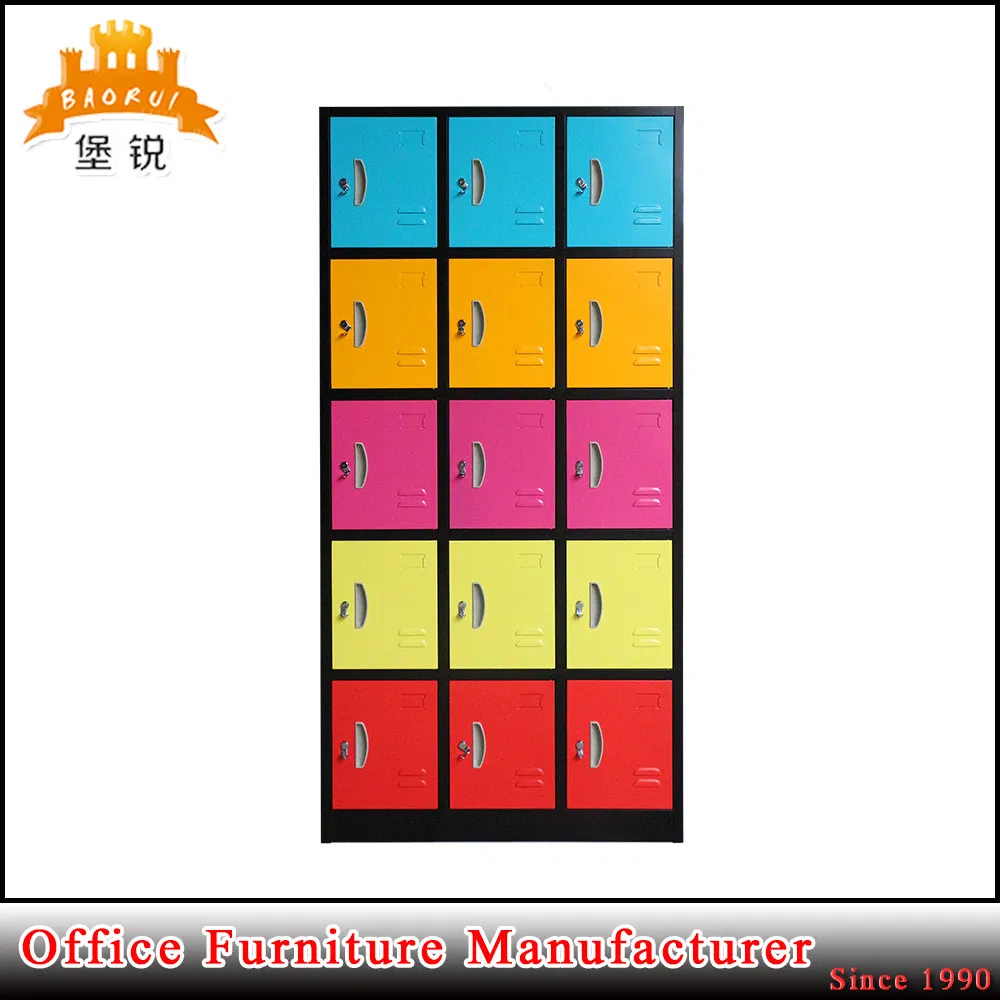 School Dormitory Used Storage Steel 15 Door Locker with Cheap Price