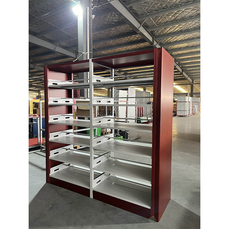 School Library Double Side Steel Framebookshelf Modern Metal Hotel Use Bookshelf