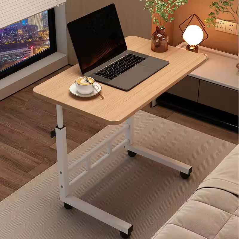 Hot Student Study White Height Adjustable Computer Desk Wooden Modern Mobile Wheels Computer Desks Laptop Stand for Sale