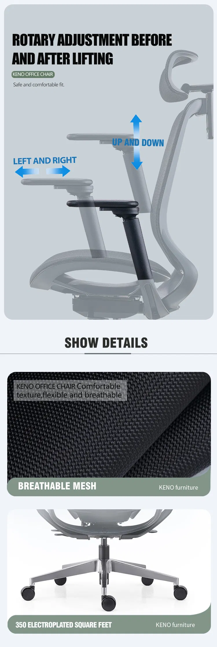 Ergonomic Mesh Chair View 3