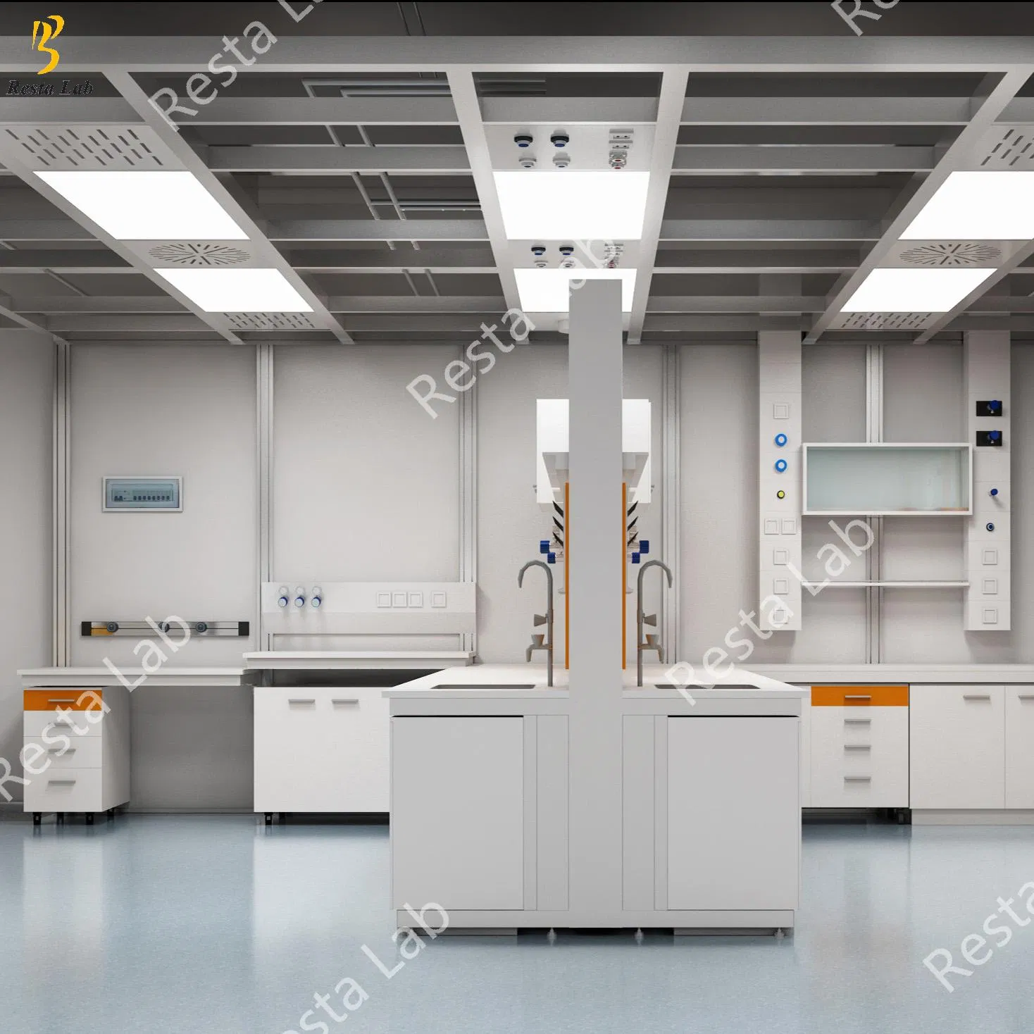 Physics Chemistry Analytical Chemical Lab Bench Furniture Floor Mounted with CE Standard