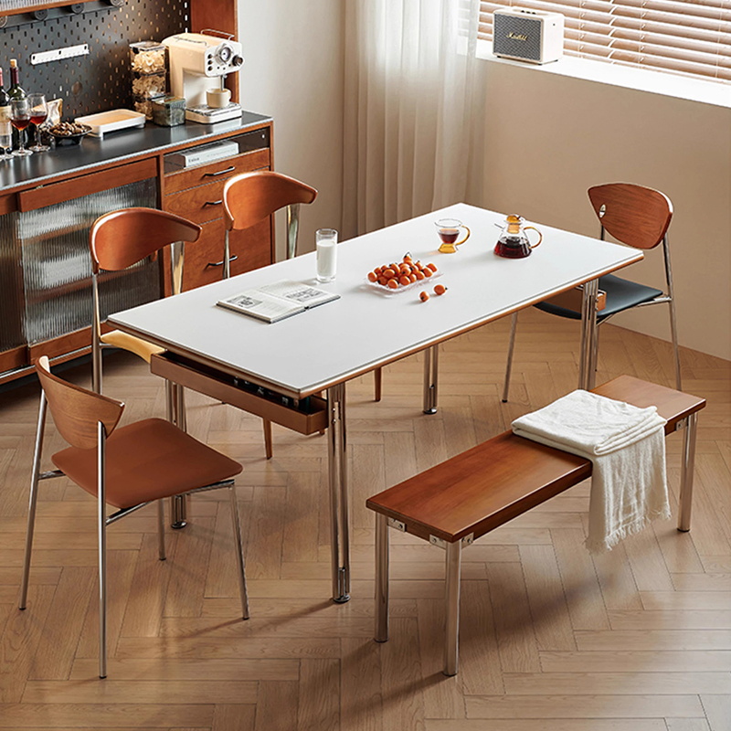 Industrial Style Stainless Steel Dining Table Canteen Commercial Hotel Table for Restaurant Dining Table