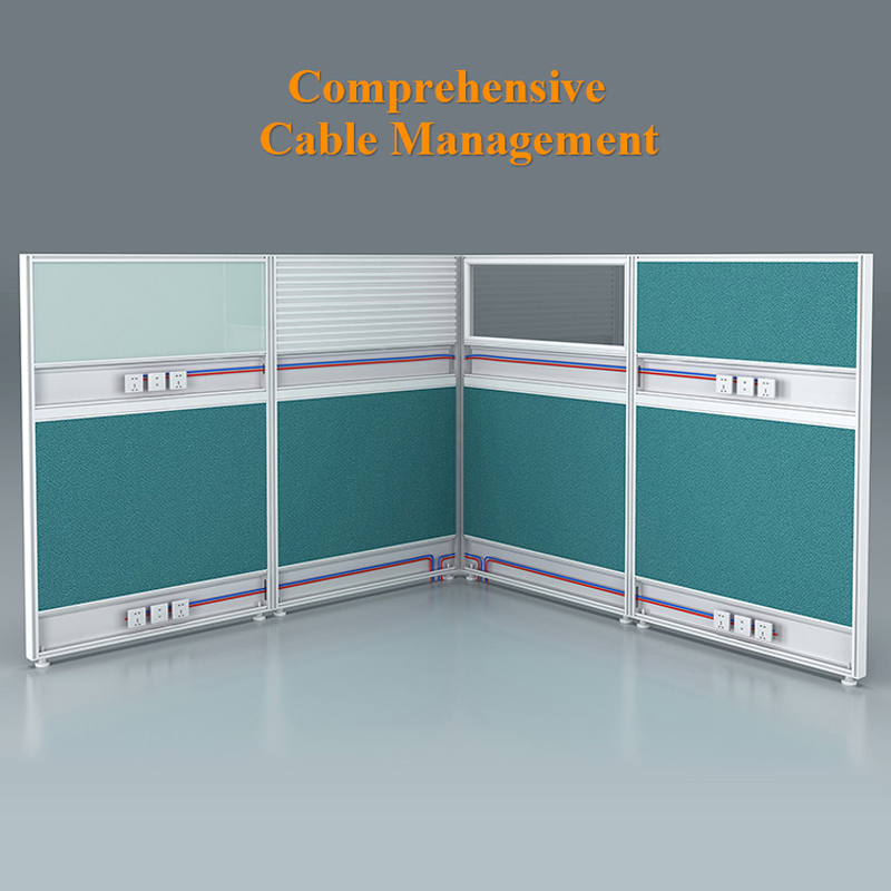Contemporary 2-Person Computer Desk Partition for Office Spaces