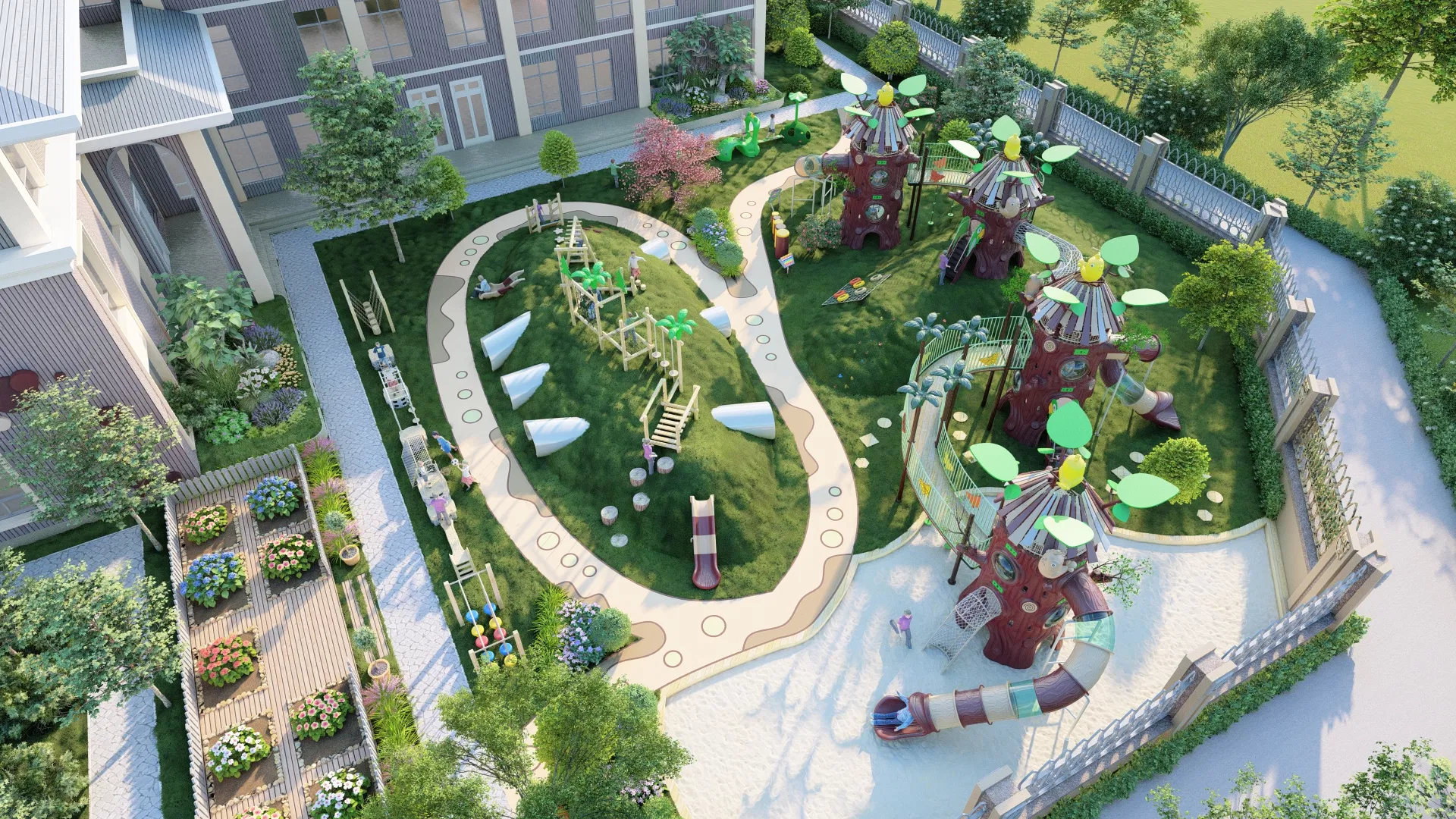 Kids Outdoor Play Area with Antiskid Design for Secure Enjoyment