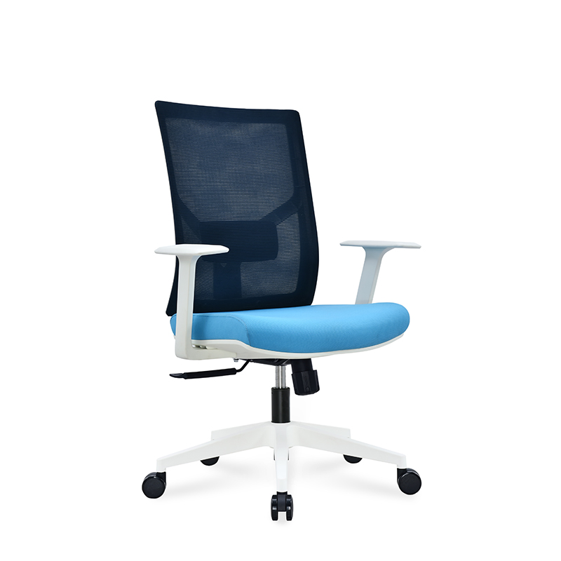 New Exquisite Fabric Task Chairs Revolving White Armrest Ergonomic Office Chairs