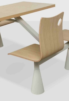 Dining Table Wood Table Restaurant Canteen Modern Table and 4 Chairs