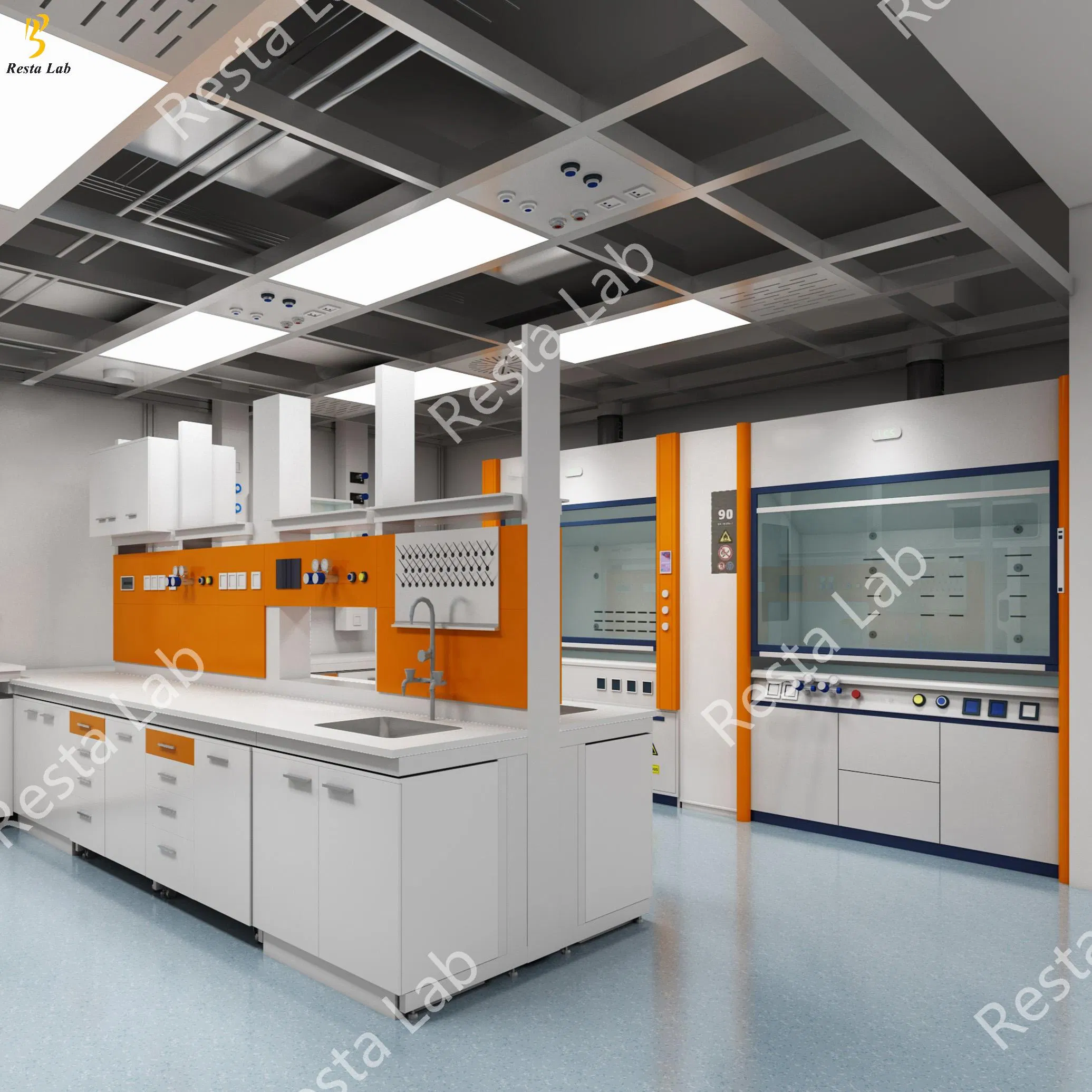 Physics Chemistry Analytical Chemical Lab Bench Furniture Floor Mounted with CE Standard