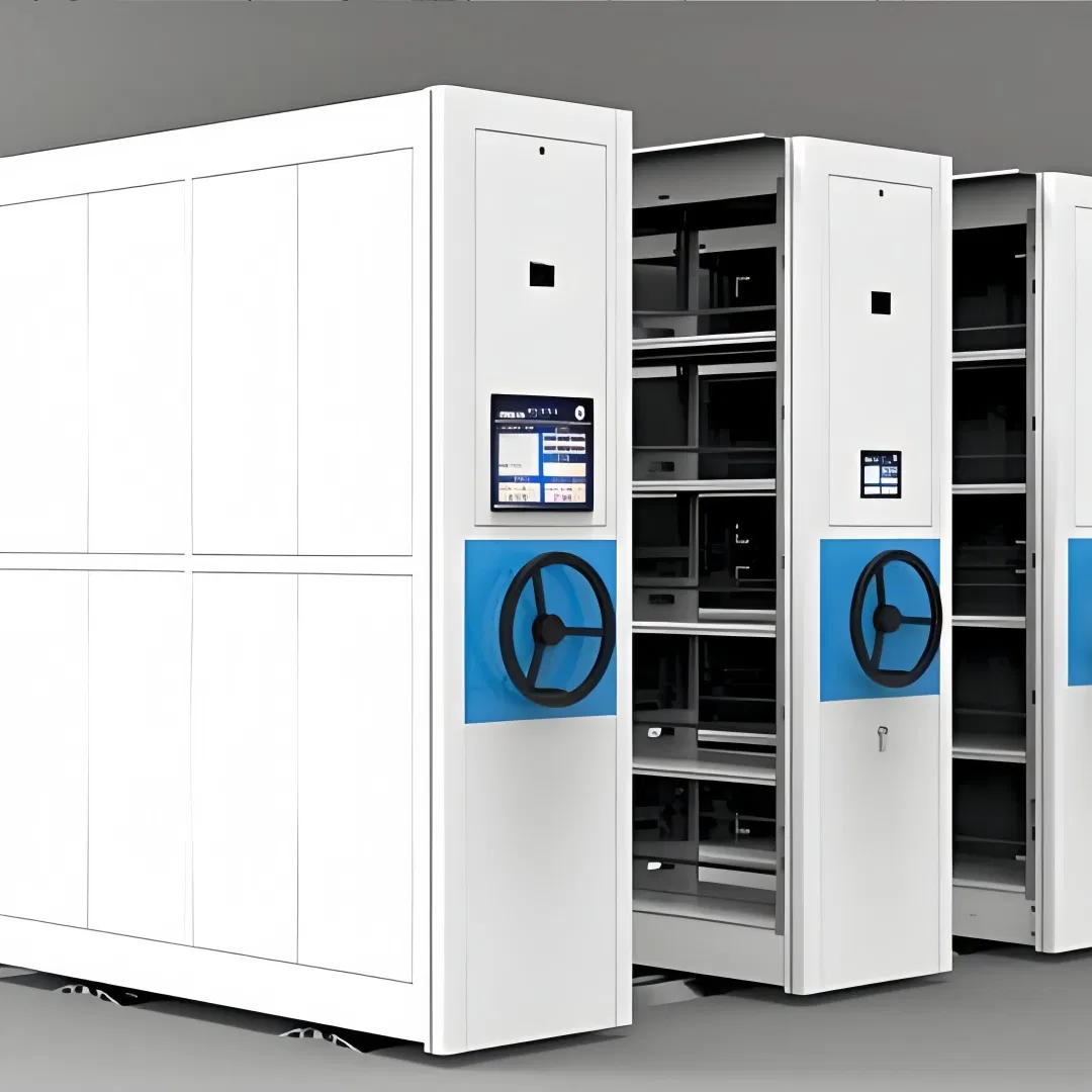 Factory Direct Custom Mobile Shelves Manual Tracked Mobile Racking Movable High - Density Document Trolley System Library - Specific Mobile Shelving Manual Mob