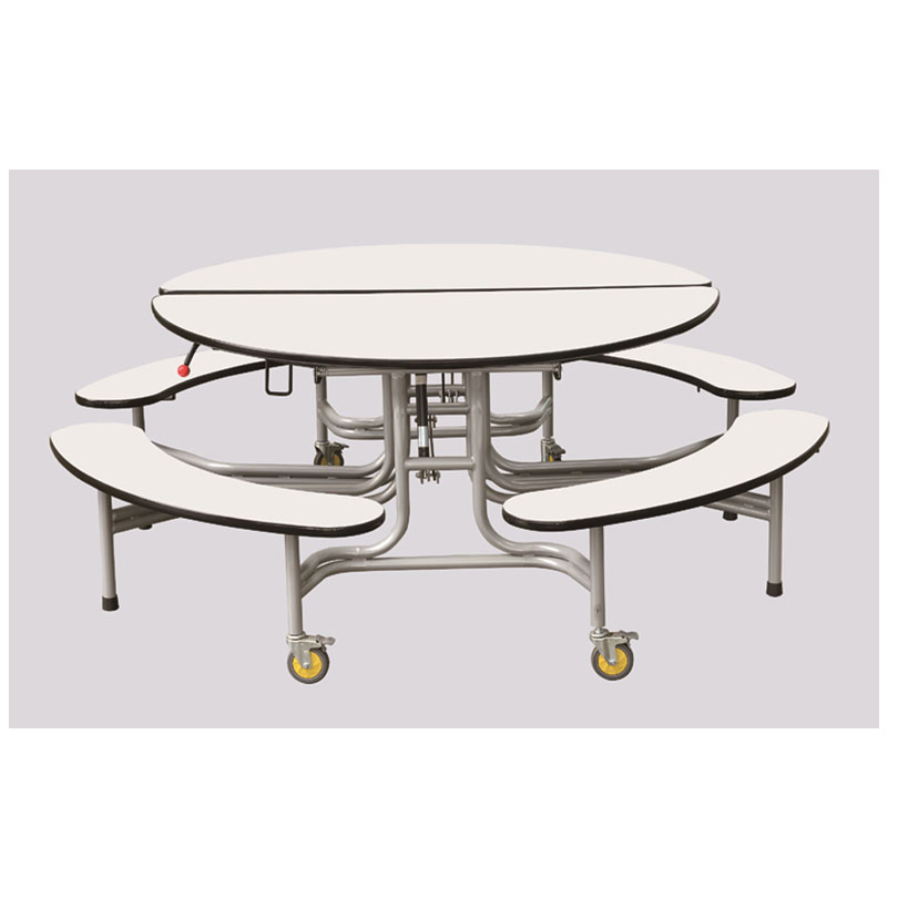 Cafeteria Restaurant 6/8 People Canteen Stainless Steel Dining Table and Stood Set