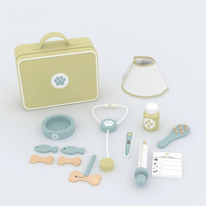 Wooden Vet Case Kits Role Play Pretent for Kids