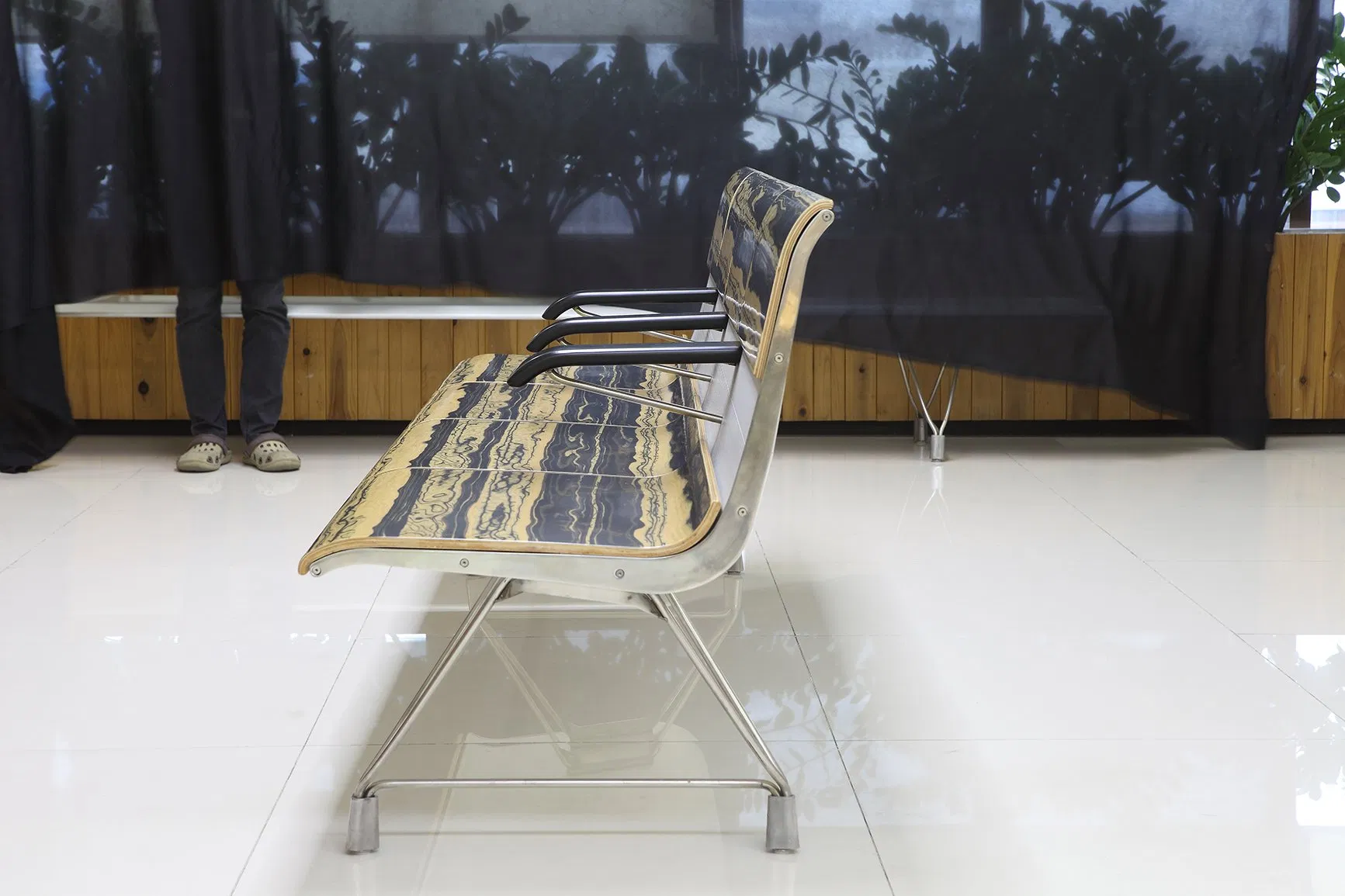 Hospital Waiting Area Public Reception Aluminum Stainless Steel Waiting Airport Seating