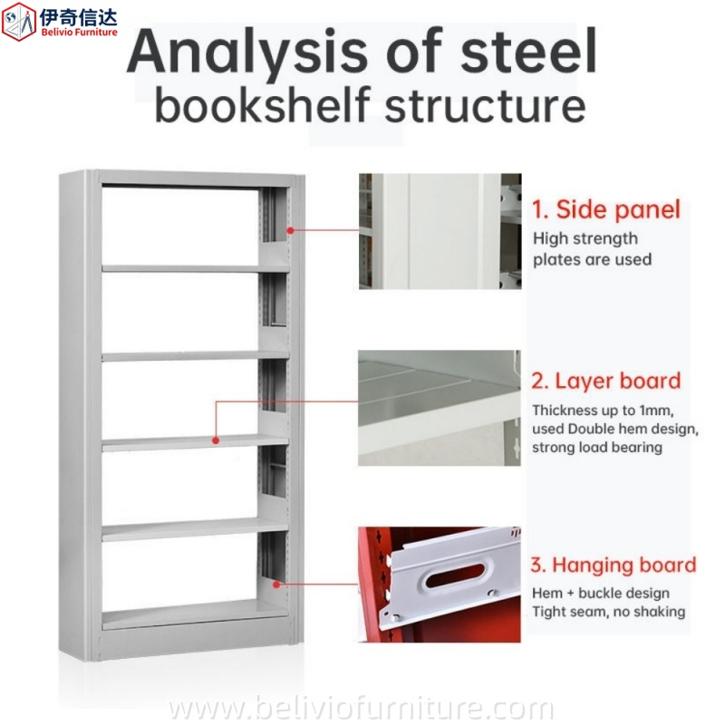 Durable Metal Economic Modern Home Library &amp; Study Room Storage Shelf