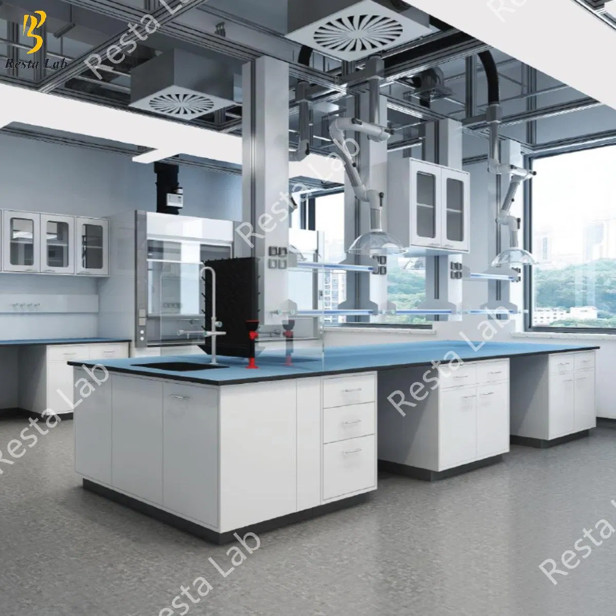 Modern Design Certificated Chemical Laboratory Bench Table Furniture for Professional Lab Application