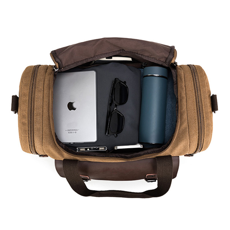 Fashion Outdoor Camping extra Large Men Carry Garment Travel Bags Overnight Pu Leather Canvas Travel Duffle Bag