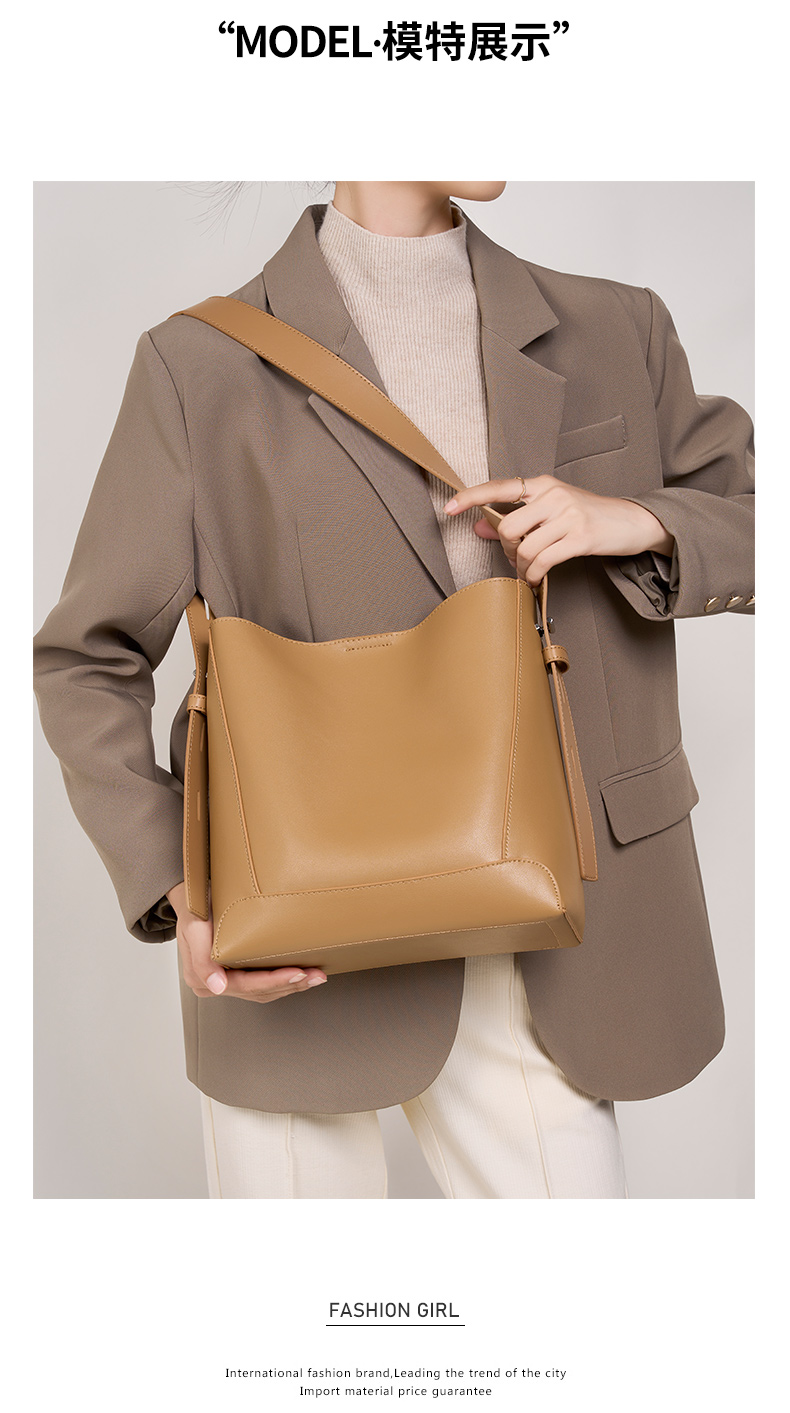 Genuine Leather Bucket Bag Showcase 8