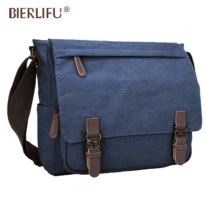 Wholesale Vintage Canvas Satchel Messenger Bag for Men Business Travel Sling Shoulder Bag Laptop Book Bag