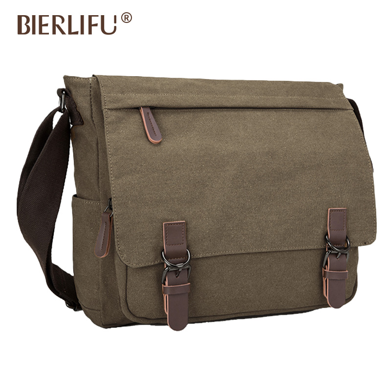Wholesale Vintage Canvas Satchel Messenger Bag for Men Business Travel Sling Shoulder Bag Laptop Book Bag