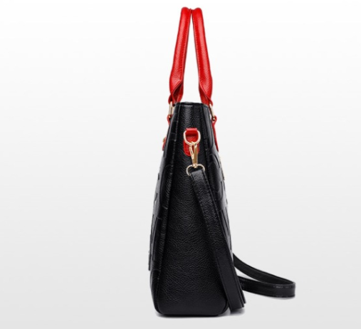 High-End Large-Capacity Lady Dress Crossbody Bucket Bag Soft PU Leather Embossed Single-Shoulder Waterproof Zipper Closure All