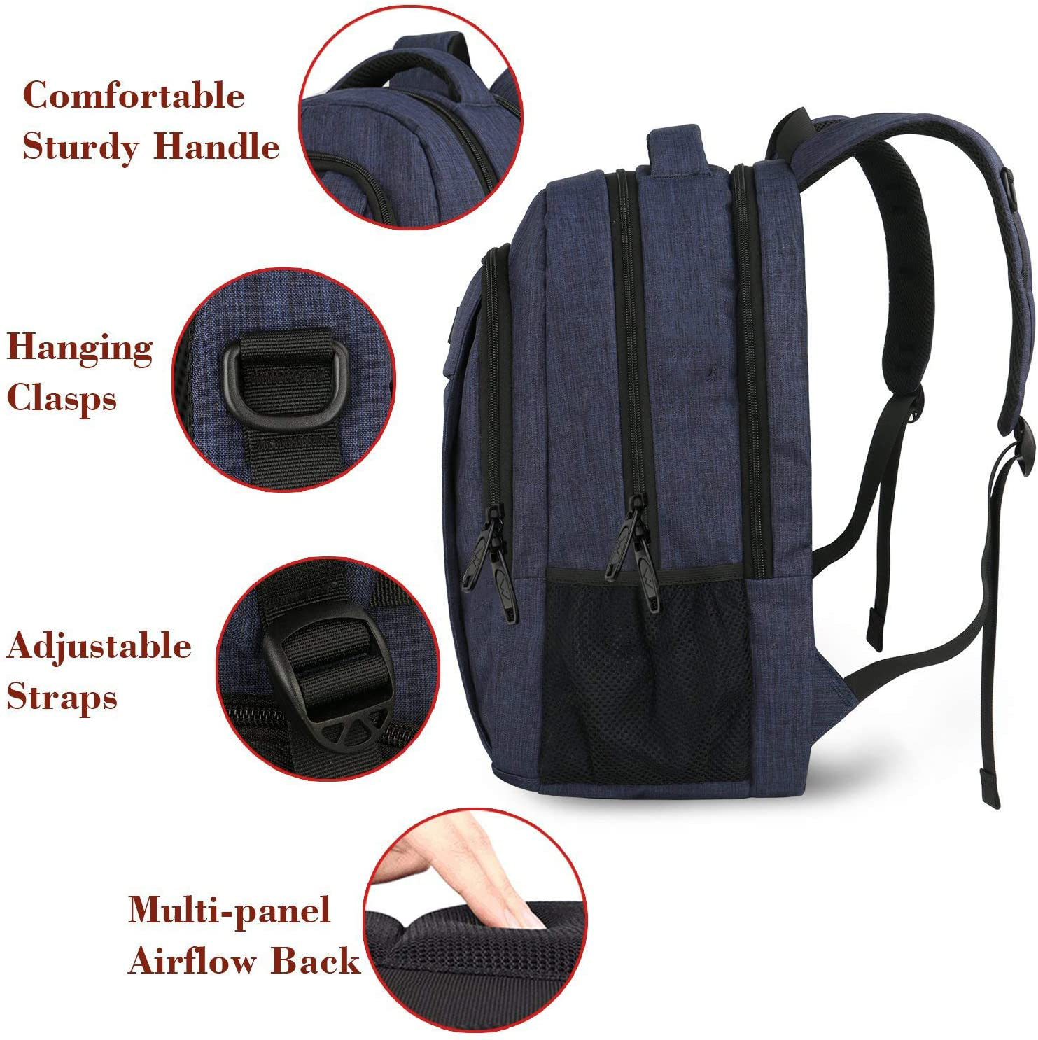 Unisex Stylish Korean Style Water Resistant Oxford Polyester Laptop Bag Business Casual Design Backpack for Student and Traveler