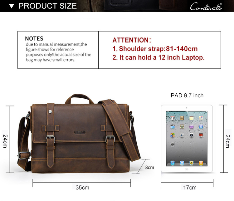 Men satchel genuine leather soft bag briefcase for 12 inches laptop