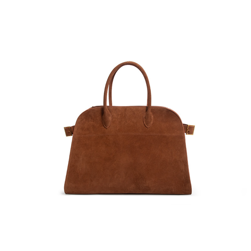 Retro Cowhide Large-Capacity Tote Bags Women Suede Purse Tote Bag Vintage Handle Fashion Shoulder Satchel Quiet Luxury Tote Bag