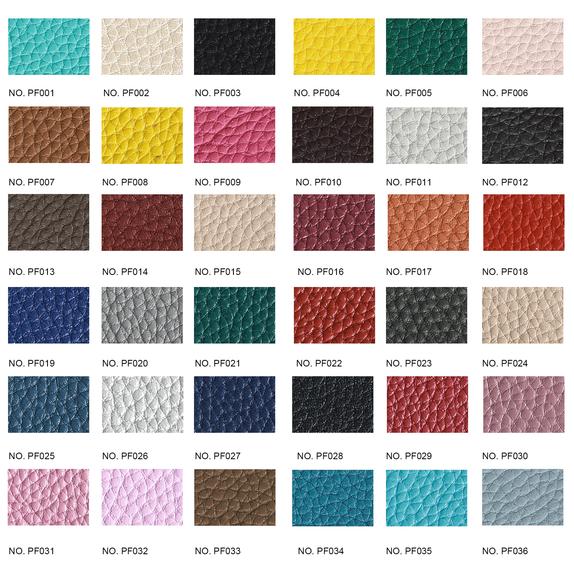Pebbled leather swatches 1