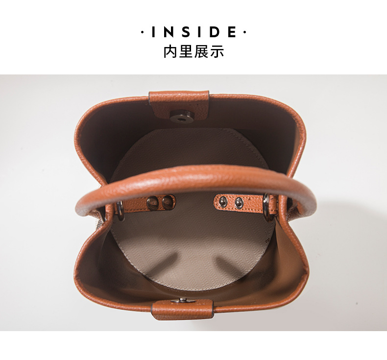 Genuine Leather Bucket Bag View 5
